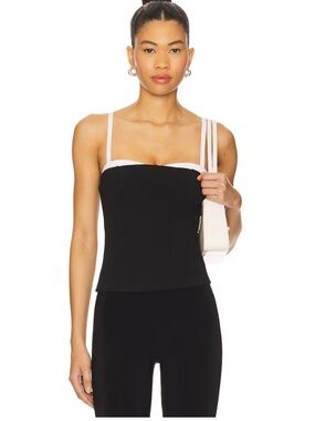 Show Me Your MuMu Black Camisole with White Trim